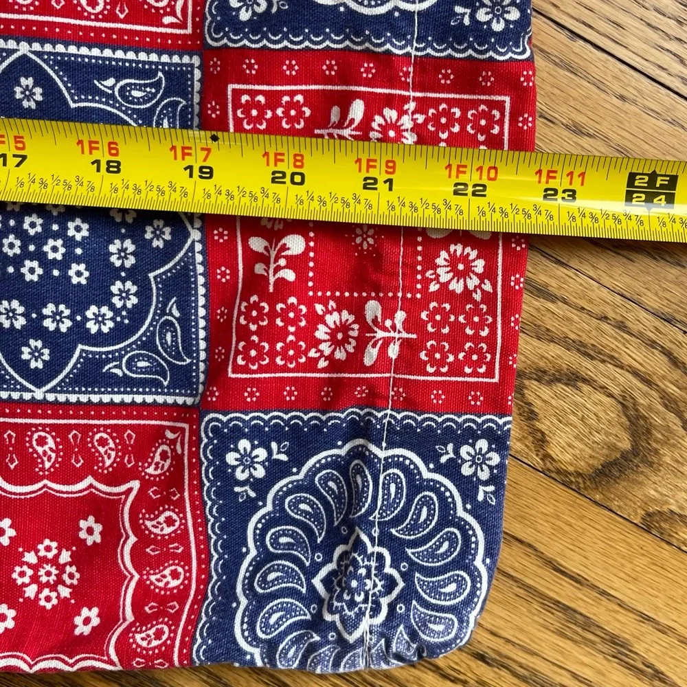 Patchwork Bandana Pillow Cover by San Diego Now Designs in Red White Blue 70s